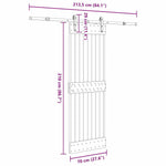 Sliding Door with Hardware Set 70x210 cm Solid Wood Pine 3332658