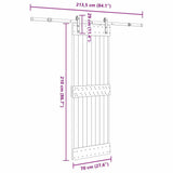 Sliding Door with Hardware Set 70x210 cm Solid Wood Pine 3332658