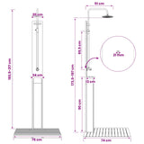 Outdoor Shower 217 cm Solid Acacia Wood and Stainless Steel 903111