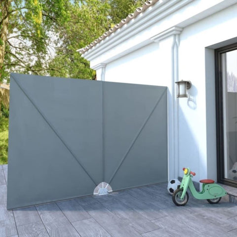 Collapsible Terrace Side Awning Grey 300x200 cm 44565