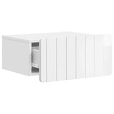 Wall-Mounted Bedside Cabinet with Drawer 2 pcs High Gloss White 898284