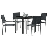 Garden Dining Set 5 pcs Black PE Rattan 3379080