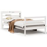 Bed Frame with Headboard without Mattress White 75x190 cm Small Single 3306630