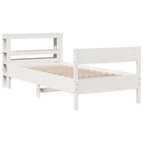 Bed Frame without Mattress White 90x200 cm Solid Wood Pine 3306196