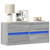 TV Wall Cabinet with LED Lights Grey Sonoma 100x31x45 cm 852297