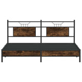 Bed Frame without Mattress Smoked Oak 183x203 cm Engineered Wood 4106894