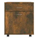 Rolling Cabinet Smoked Oak 45x38x54 cm Engineered Wood 815963