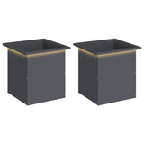 Garden Planter with LED 2 pcs Antracite 40 x 40 x 40 cm Steel 8008131