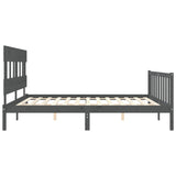 Bed Frame without Mattress Grey 200x200 cm Solid Wood Pine 3193358