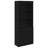 Highboard Black Oak 70x35x180 cm Engineered Wood 3328472