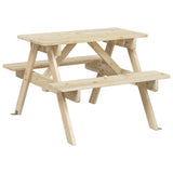 Picnic Table for 4 Kids with Umbrella Hole Solid Wood Fir 4008983