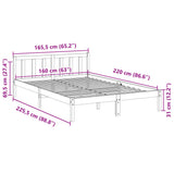 Extra Long Bed Frame without Mattress White 160x220 cm Solid Wood Pine 852451