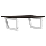 Basin Shelf Wall Mounted Steel and Solid Wood Oak 3302618