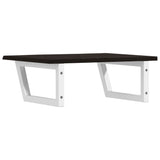 Basin Shelf Wall Mounted Steel and Solid Wood Oak 3302618