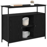 Sideboard Black Oak 100 x 35 x 80 cm Engineered Wood 882814