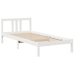 ZNTS Bookcase Bed without Mattress White 100x200 cm Solid Wood Pine 3322338
