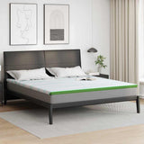 Mattress Topper White and Green 200 x 200 x 6 cm Jaquard Fabric 4106164
