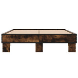Bed Frame without Mattress Smoked Oak 140x190 cm 845899