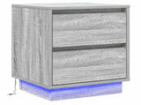 Bedside Cabinet 2 pcs Grey 39 x 34.5 x 50 cm Engineered wood 869621