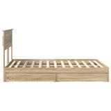 Storage Bed with Drawer Sonoma Oak 140 x 190 cm Engineered Wood 3409909