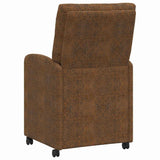 Dining Chairs with Wheels 2 pcs Brown 58 x 67 x 97 cm 42017861