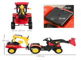 Kids Children Pedal Go Kart Ride On Toy Car Excavator Tractor w/ Moving Bucket Steering Wheel T3398P348054