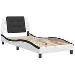 Bed Frame without Mattress "Zadar" White and Black 90x200 cm Faux Leather 3208162
