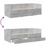 Daybed Concrete Grey Engineered wood 100 x 200 cm 3280814