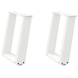 Coffee Table Legs U-Shaped 2 pcs White 28x cm Steel 4012757