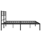 Metal Bed Frame without Mattress with Headboard Black 160x200cm 372280