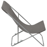 Beach Chair Set of 2 Grey Powder-coated steel Standard 44361