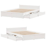 Bed Frame without Mattress White 140x190 cm Solid Wood Pine 3301681