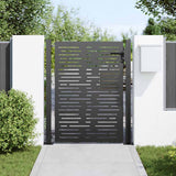 Garden Gate with Lock Black 110 x 130 cm Powder-Coated Steel 42015900