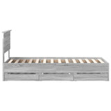 Bed Frame with Drawer Grey Sonoma 75 x 190 cm Engineer Wood 3410761