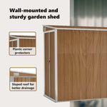 Wall-mounted Garden Shed Brown 118x288x178 cm Galvanised Steel 316228