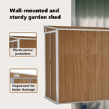 Wall-mounted Garden Shed Brown 118x288x178 cm Galvanised Steel 316228