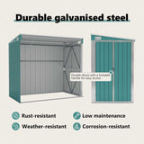 Wall-mounted Garden Shed Green 118x194x178 cm Galvanised Steel 316221