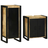 Bathroom Furniture Set with Shelf 2 pcs Brown Soild Mango Wood 3305606
