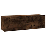 TV Wall Cabinet Smoked Oak 100x30x30 cm Engineered Wood 815096