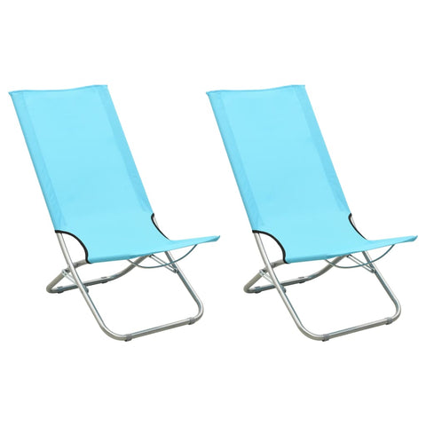 ZNTS Folding Beach Chairs 2 pcs Turquoise Fabric 310380