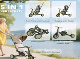 5 in 1 Kids Trike with Adjustable Toddler Tricycle with Push Handlebar, Adjustable T3398P378915