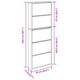 Shoe Cabinet 5-Layer Mirror Oak 63x17x169.5 cm 273937