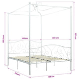 Bed Frame without Mattress with Canopy White 140x200 cm Metal 284471