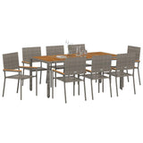 Garden Dining Set 9 pcs Grey Poly Rattan 3365413