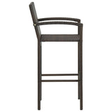 5 Piece Outdoor Bar Set with Armrest Poly Rattan Brown 3064807
