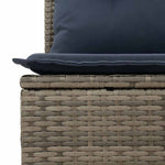 7 Piece Garden Sofa Set with Cushions Grey Poly Rattan Acacia 3326272