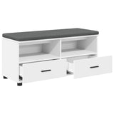 Hall Bench White 100 x 38 x 46 cm Engineered Wood and Fabric 891464