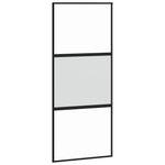 Sliding Door with Hardware Set Black 90x205 cm Tempered Glass 3375878
