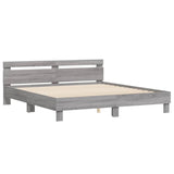 Bed Frame with LED without Mattress Grey Sonoma 180x200 cm Super King 3207530