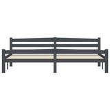Bed Frame Dark grey Solid pinewood, plywood Double Durable 322095